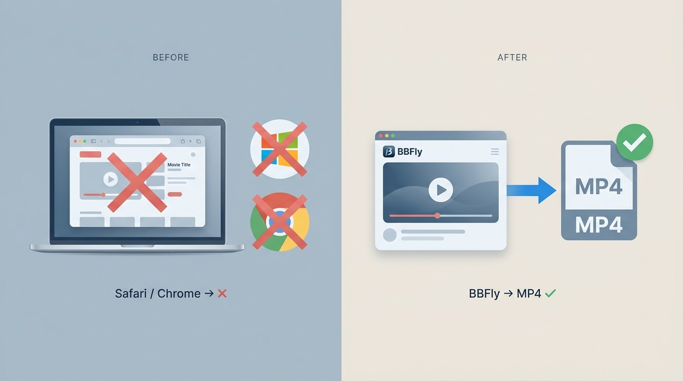 MacとWindowsでNetflix公式オフライン視聴が不可な理由と、BBFlyによるMP4保存の代替経路比較