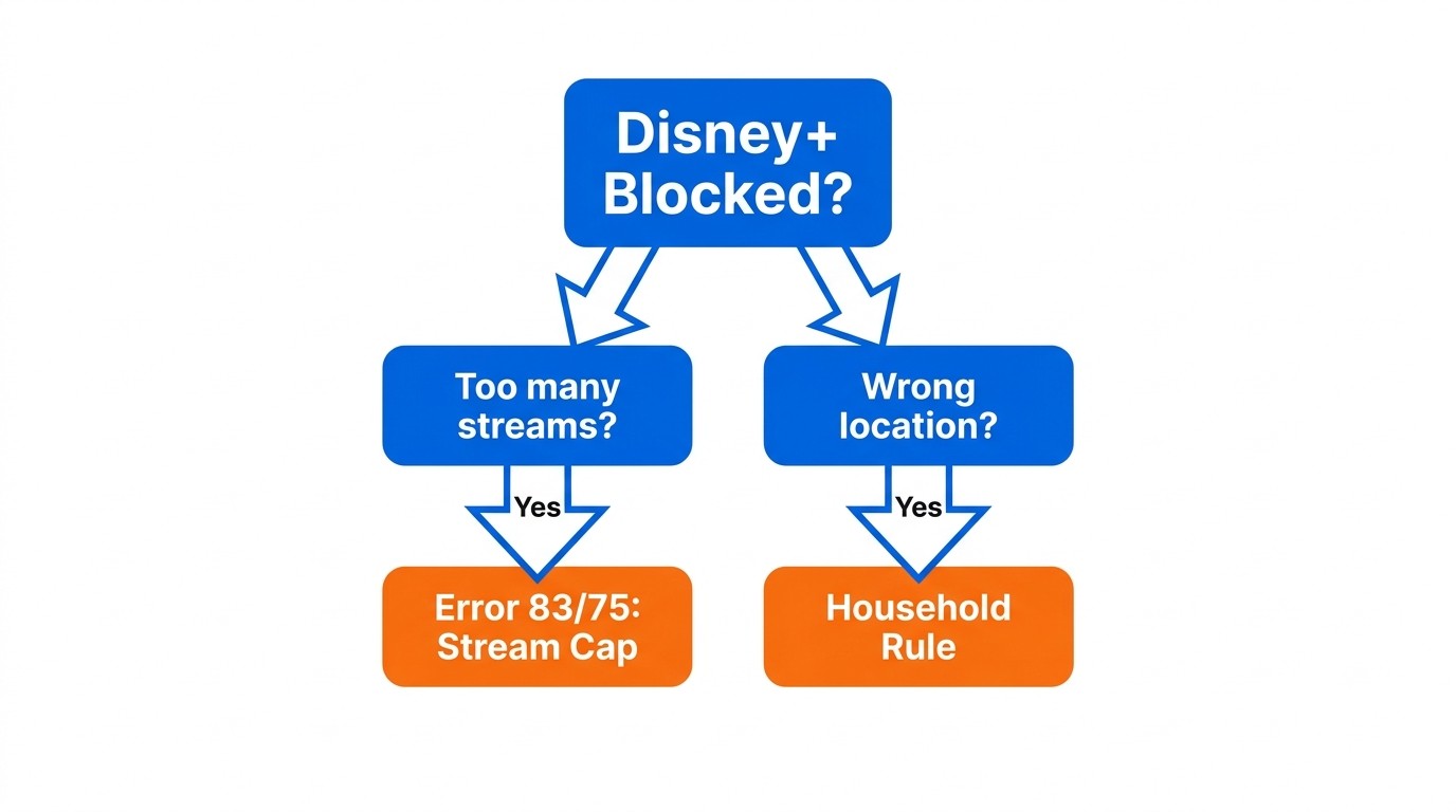Disney plus block diagnostic flowchart