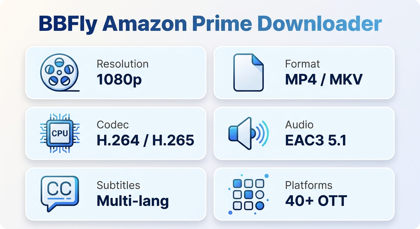 BBFly Amazon Prime Downloader Schlüsselfunktionen auf einen Blick