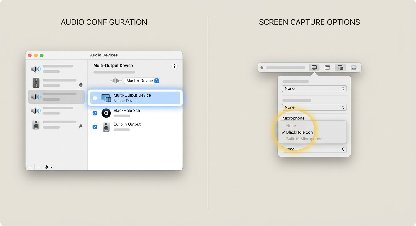 Recording audio on mac mic input vs system audio