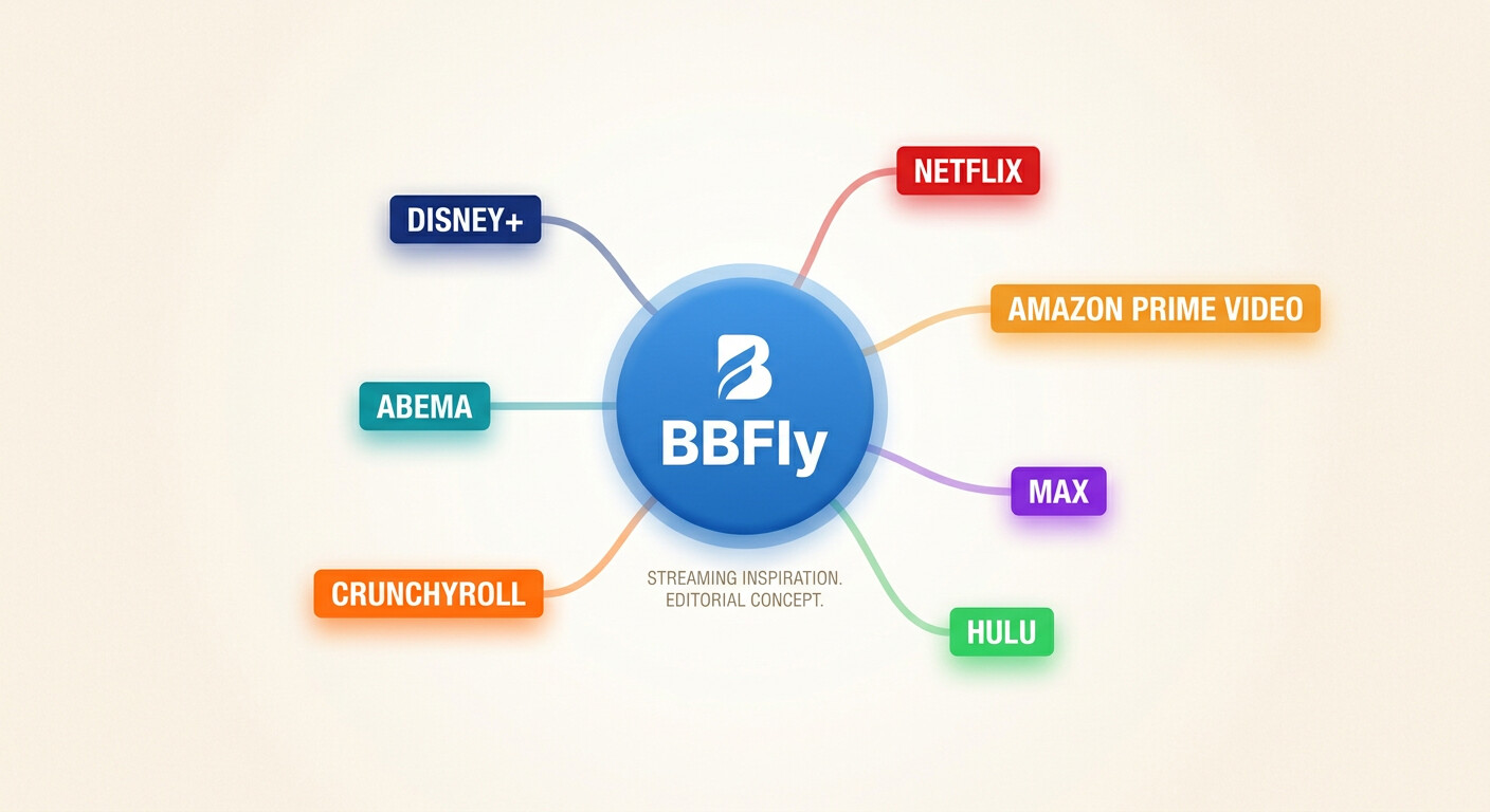 BBFly single license covering Disney+, Netflix, Prime Video, Max, Hulu, Crunchyroll, and more