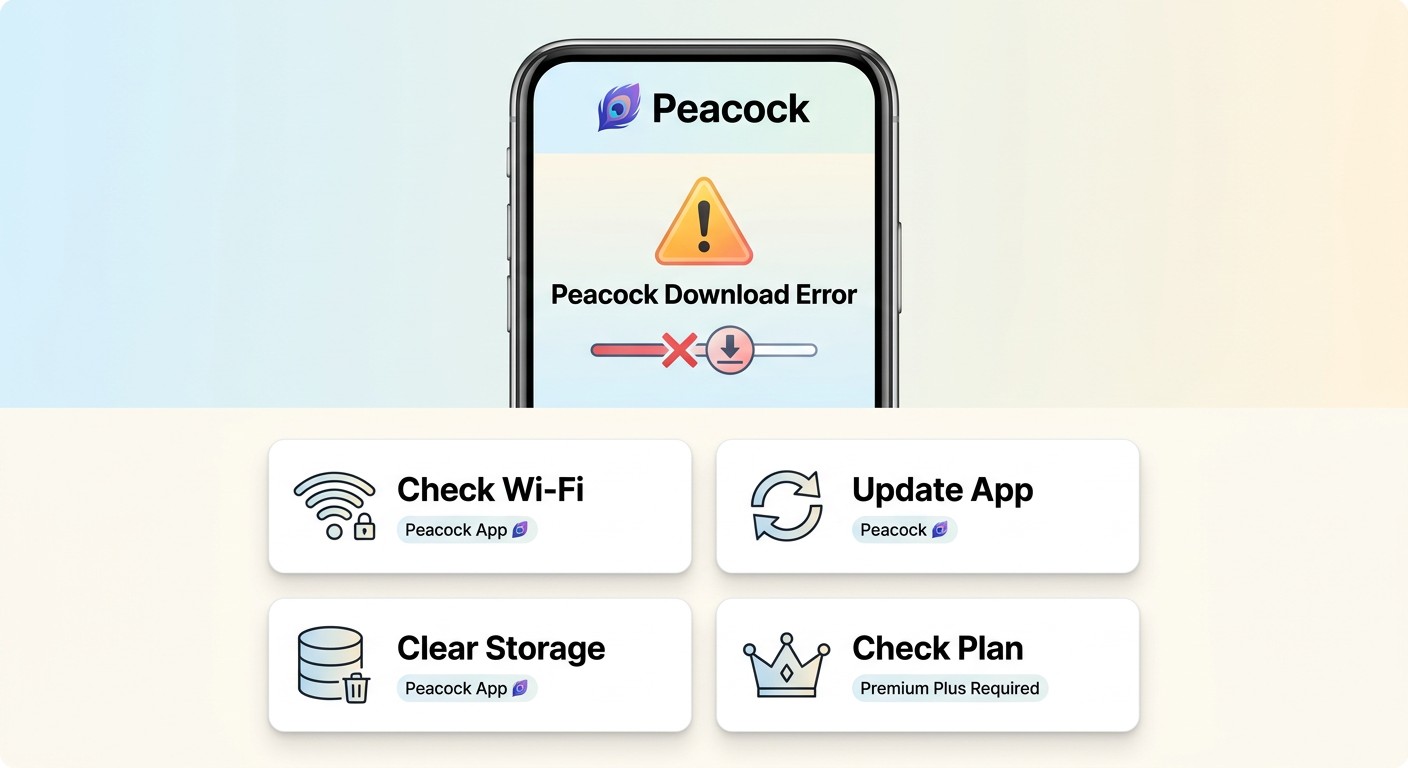 Peacock download not working common fixes