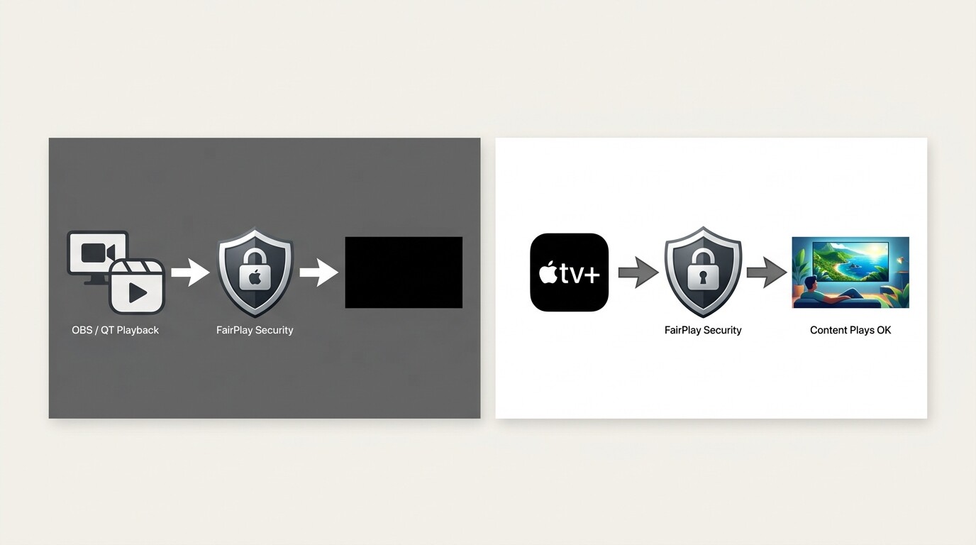 Why screen recording apple tv plus shows a black s