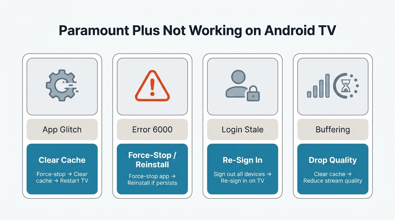 Paramount plus android tv troubleshooting flowchart