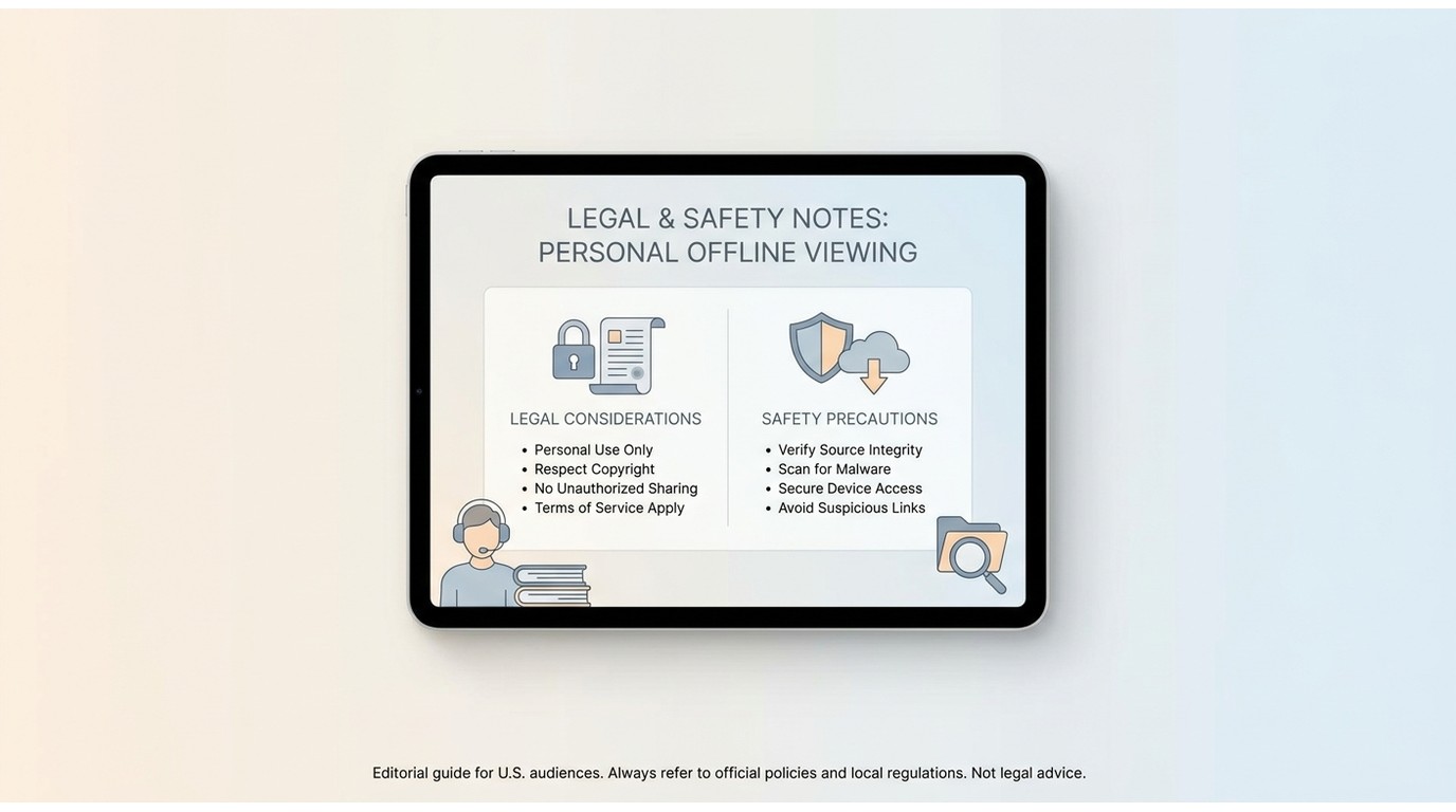 Legal safety notes for personal offline viewing