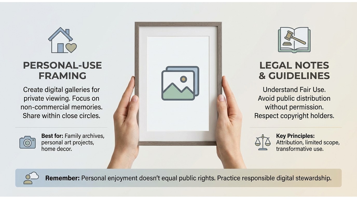 Personal use framing and legal notes
