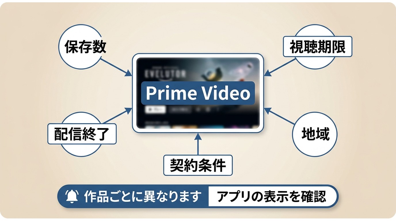 Amazon Prime Videoの保存数と視聴期限が作品や契約条件で変わる要因
