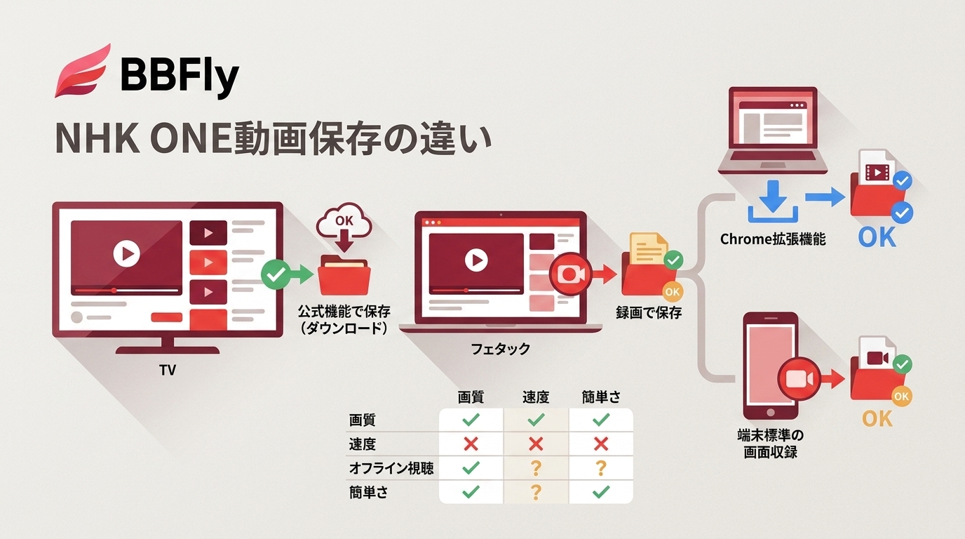 NHK ONEの動画保存はできる？公式機能・録画・PC保存の違い