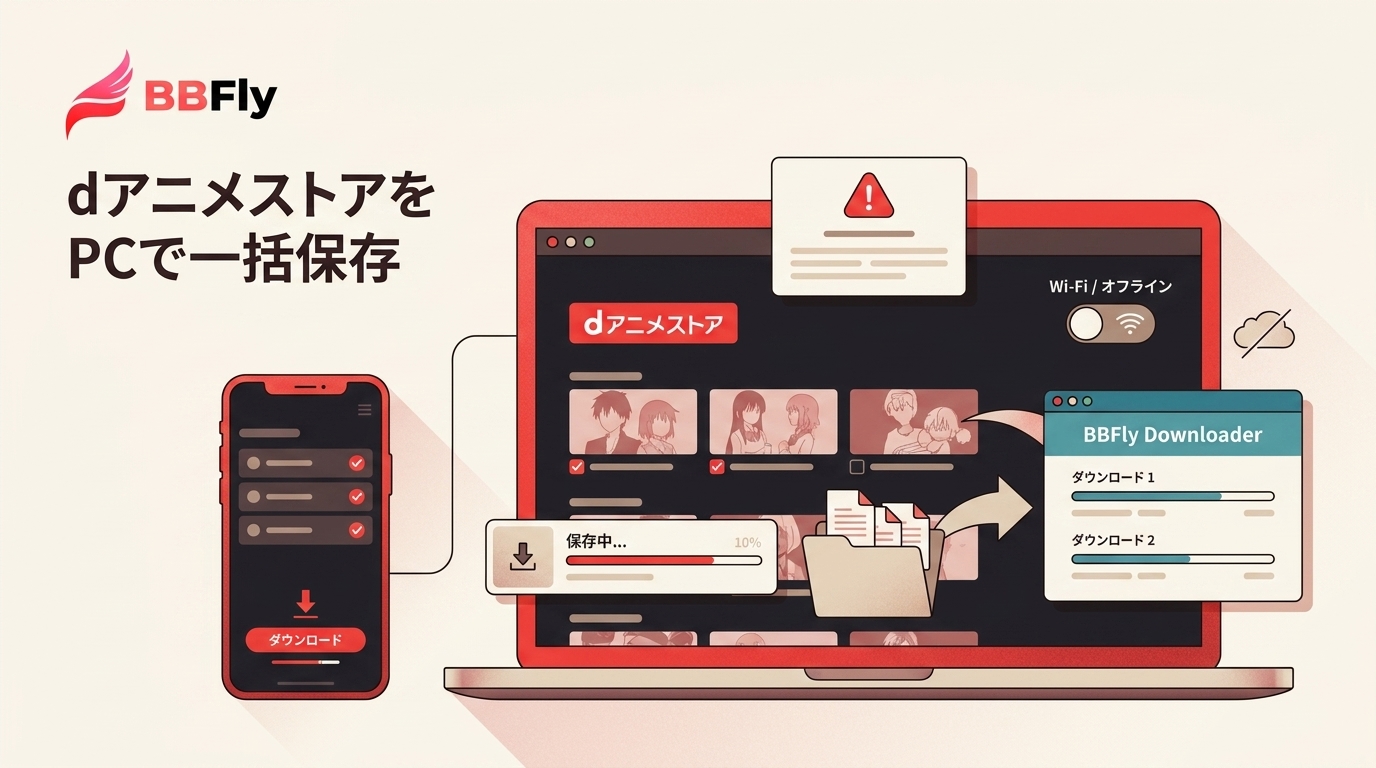 dアニメストアの一括ダウンロード｜PC・公式機能の違いと注意点