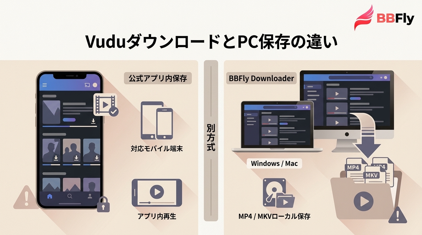 Vudu(現Fandango at Home)のダウンロード事情|公式機能とPC保存の違い・注意点