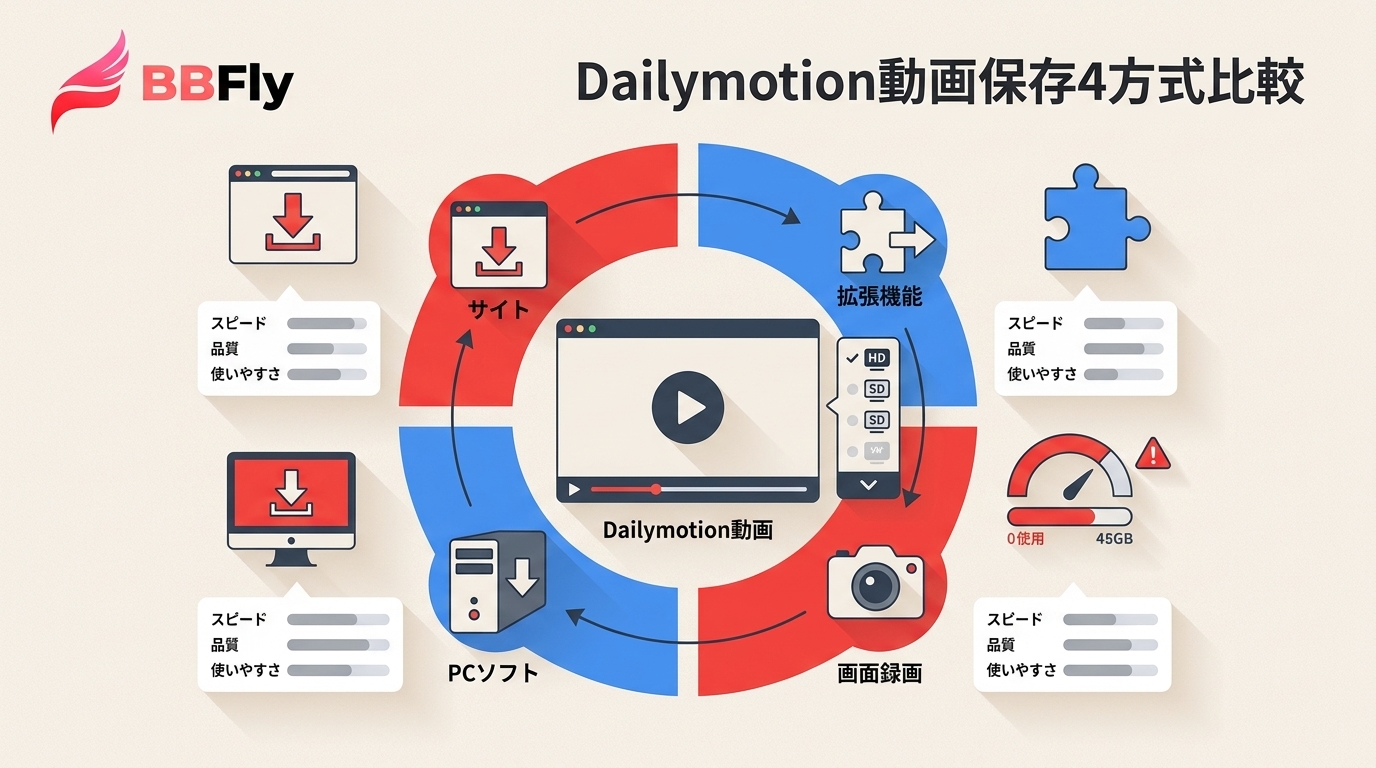Dailymotion動画の保存方法4種類を比較｜違い・制限・注意点