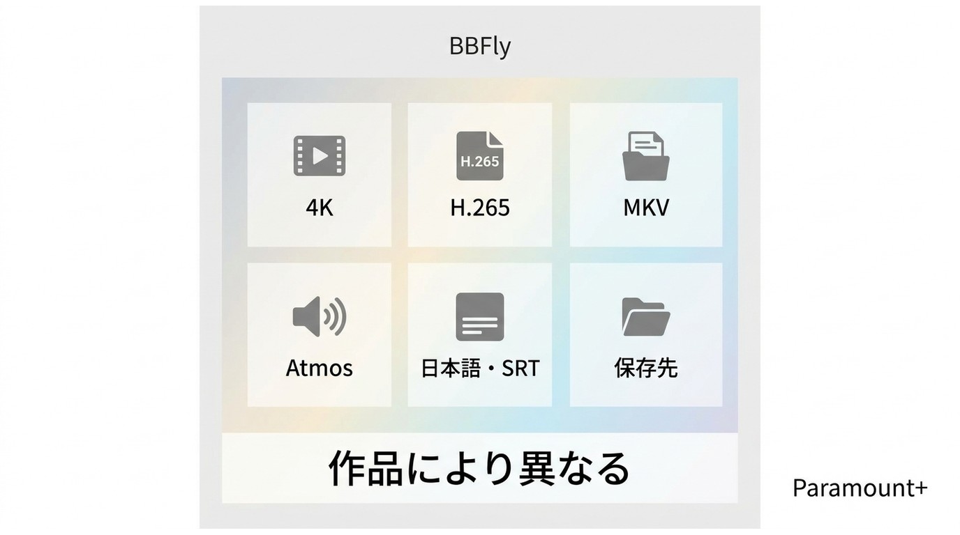 BBFlyで4K、MKV、Dolby Atmos、日本語字幕を選ぶ出力設定