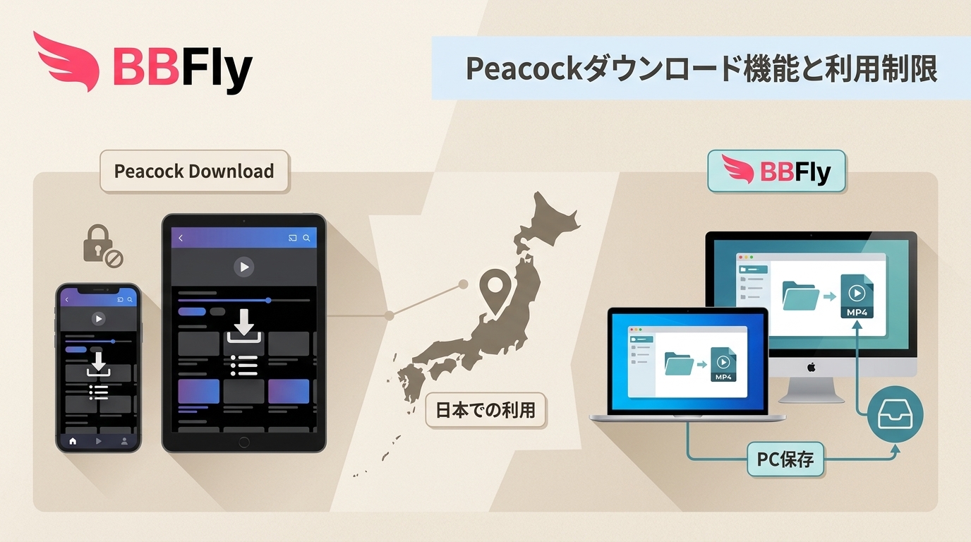 Peacockのダウンロード機能と制限|日本での利用条件とPC保存の違い