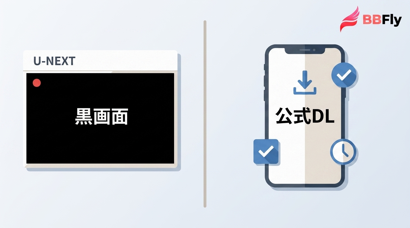 U-NEXTの画面録画はなぜ真っ黒?公式ダウンロードとの違い・制限・注意点