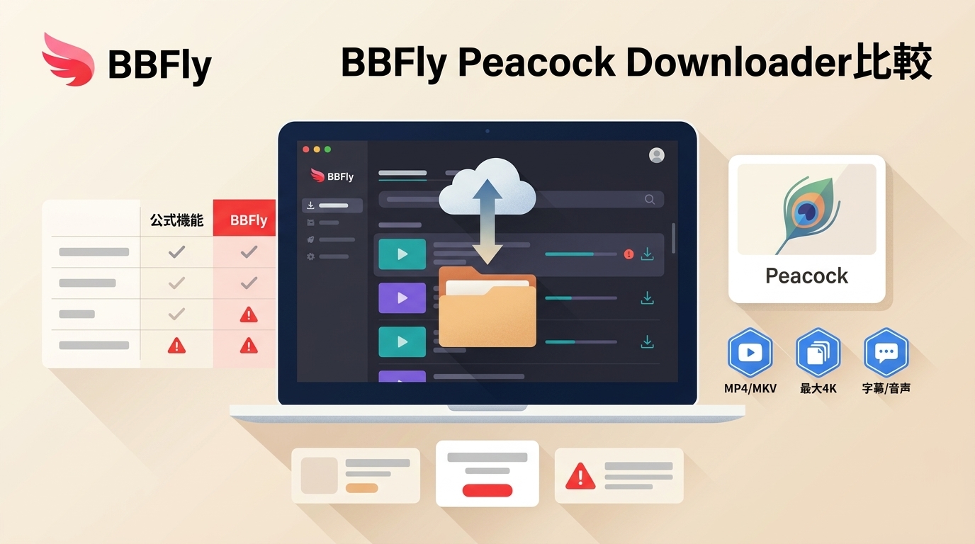 BBFly Peacock Downloaderレビュー｜公式機能との違い・料金・注意点
