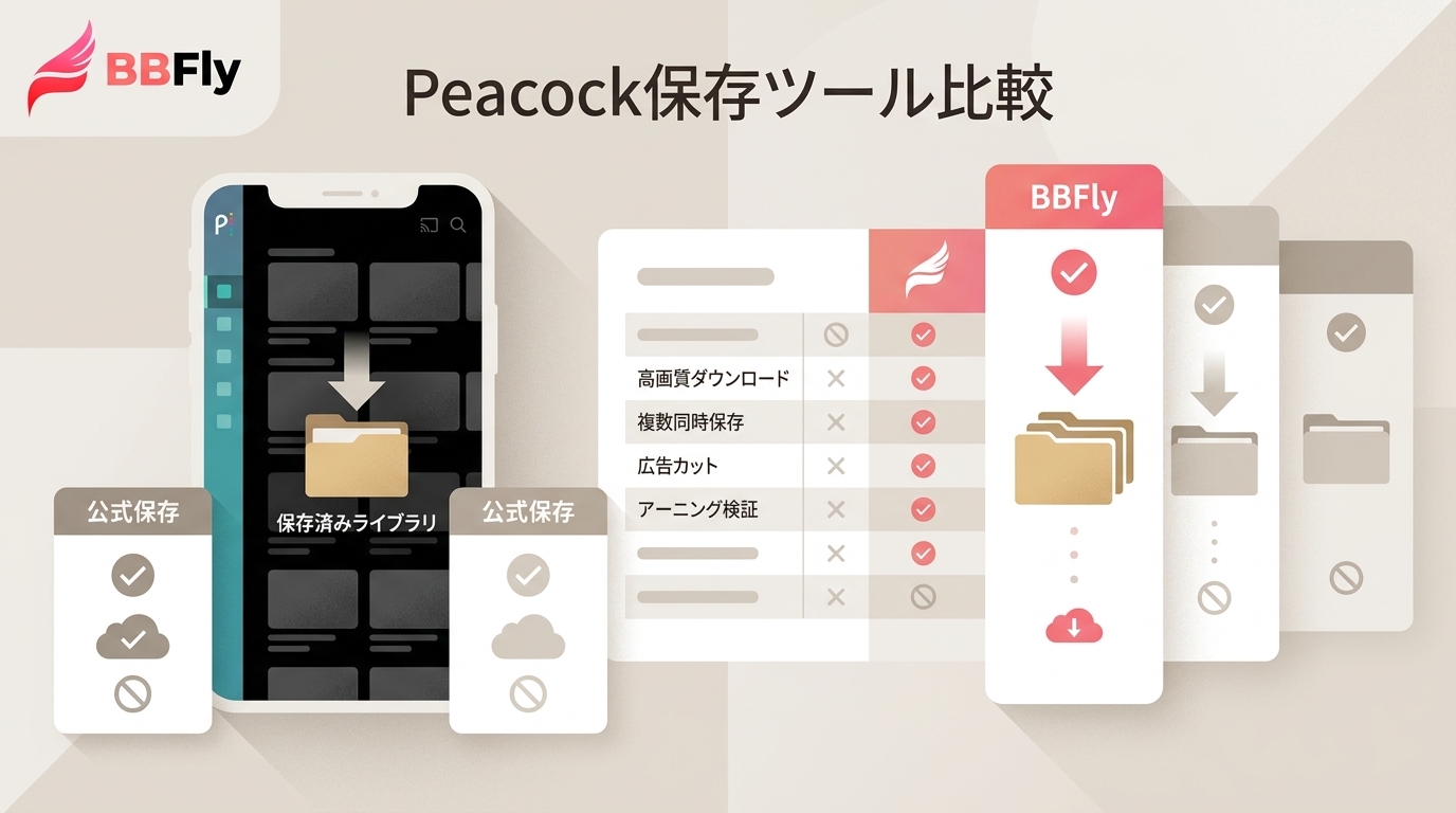 【2026年版】Peacockダウンローダー4選｜公式保存との違いと比較