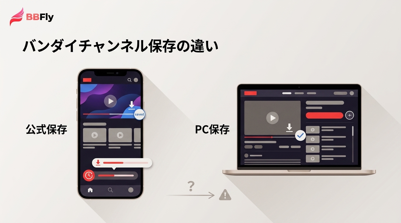 バンダイチャンネルのダウンロード｜公式保存とPC保存の違い・期限・注意点