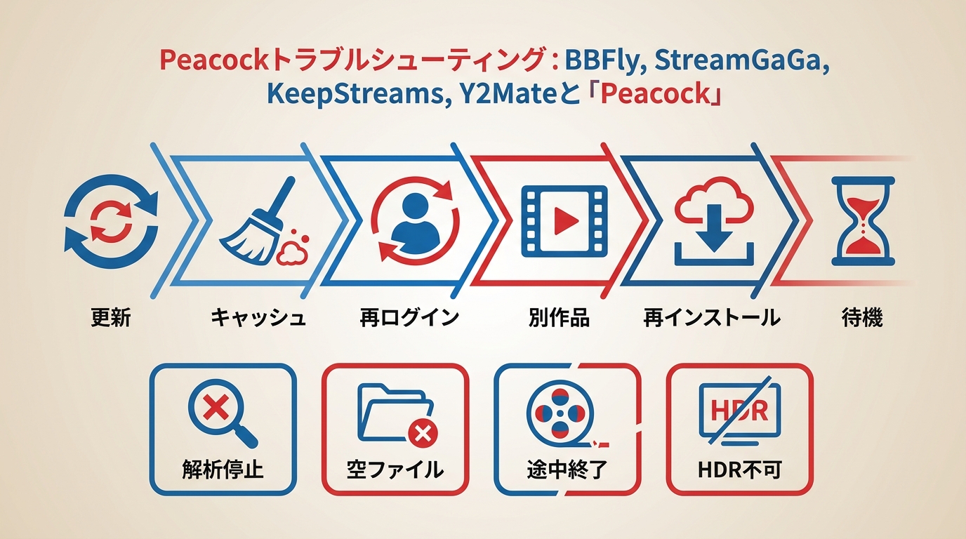 Peacock保存で不具合が出たときの確認手順と主な症状