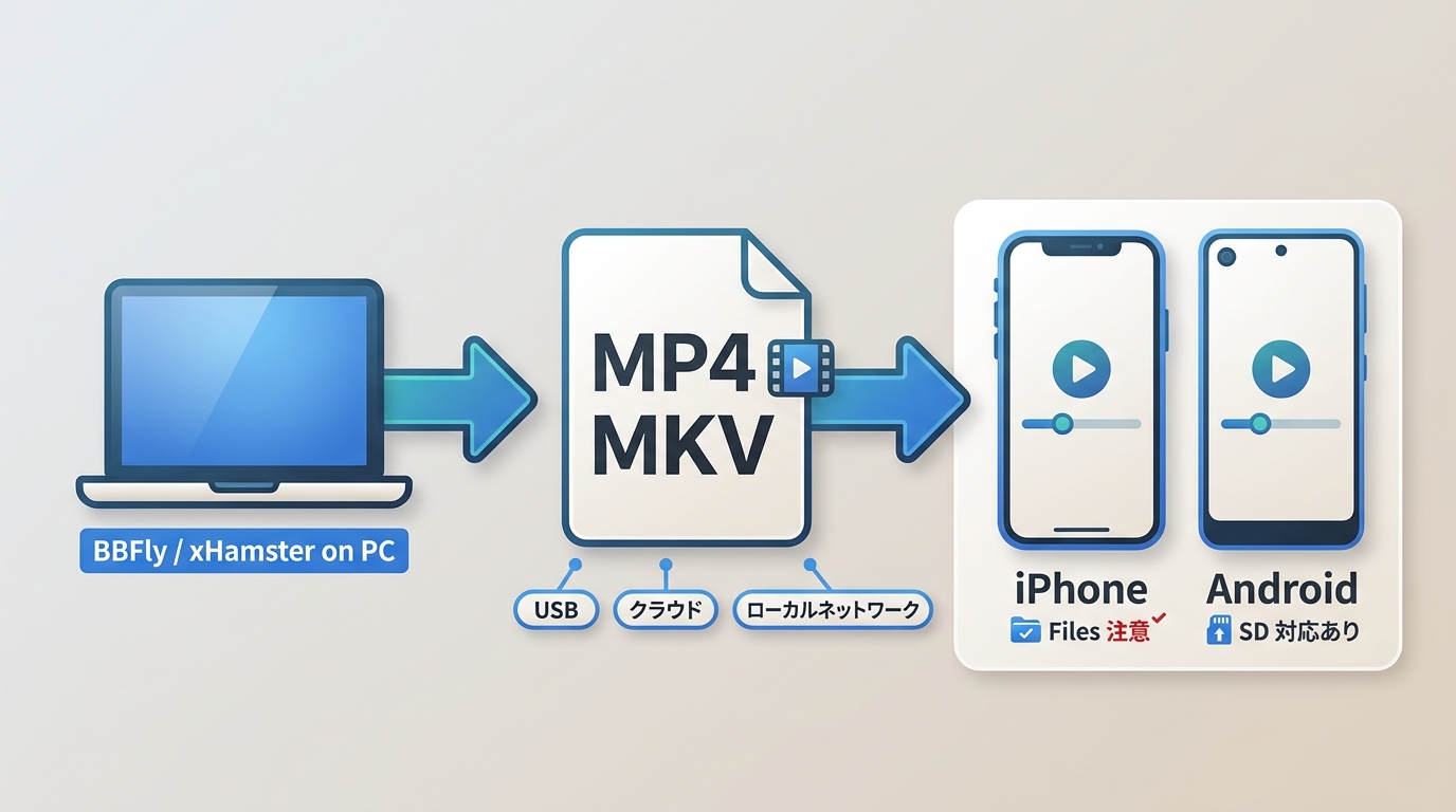 PCで保存したMP4やMKVをiPhoneとAndroidへ転送する流れ