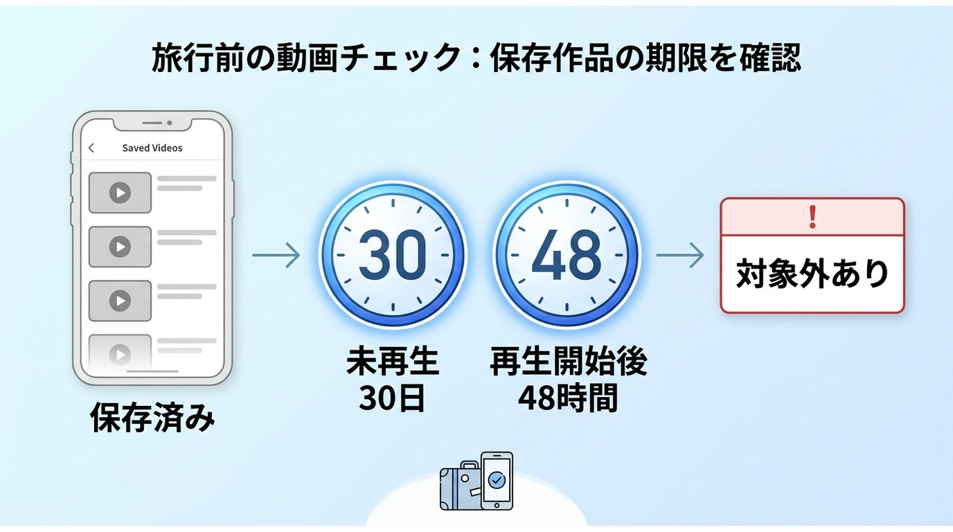 HBO Maxの保存期限と対象外作品の条件をまとめた流れ