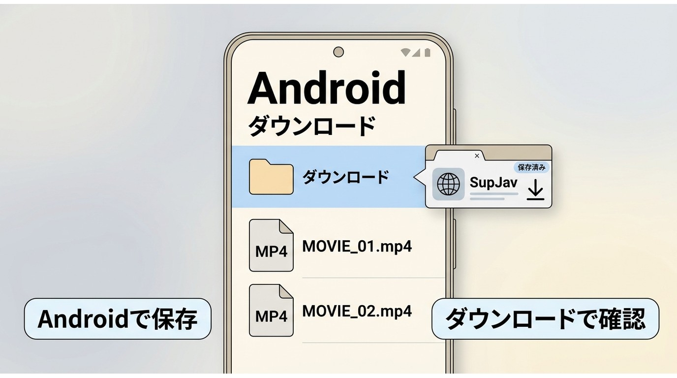Androidで保存したSupJav動画をダウンロードフォルダで確認する画面