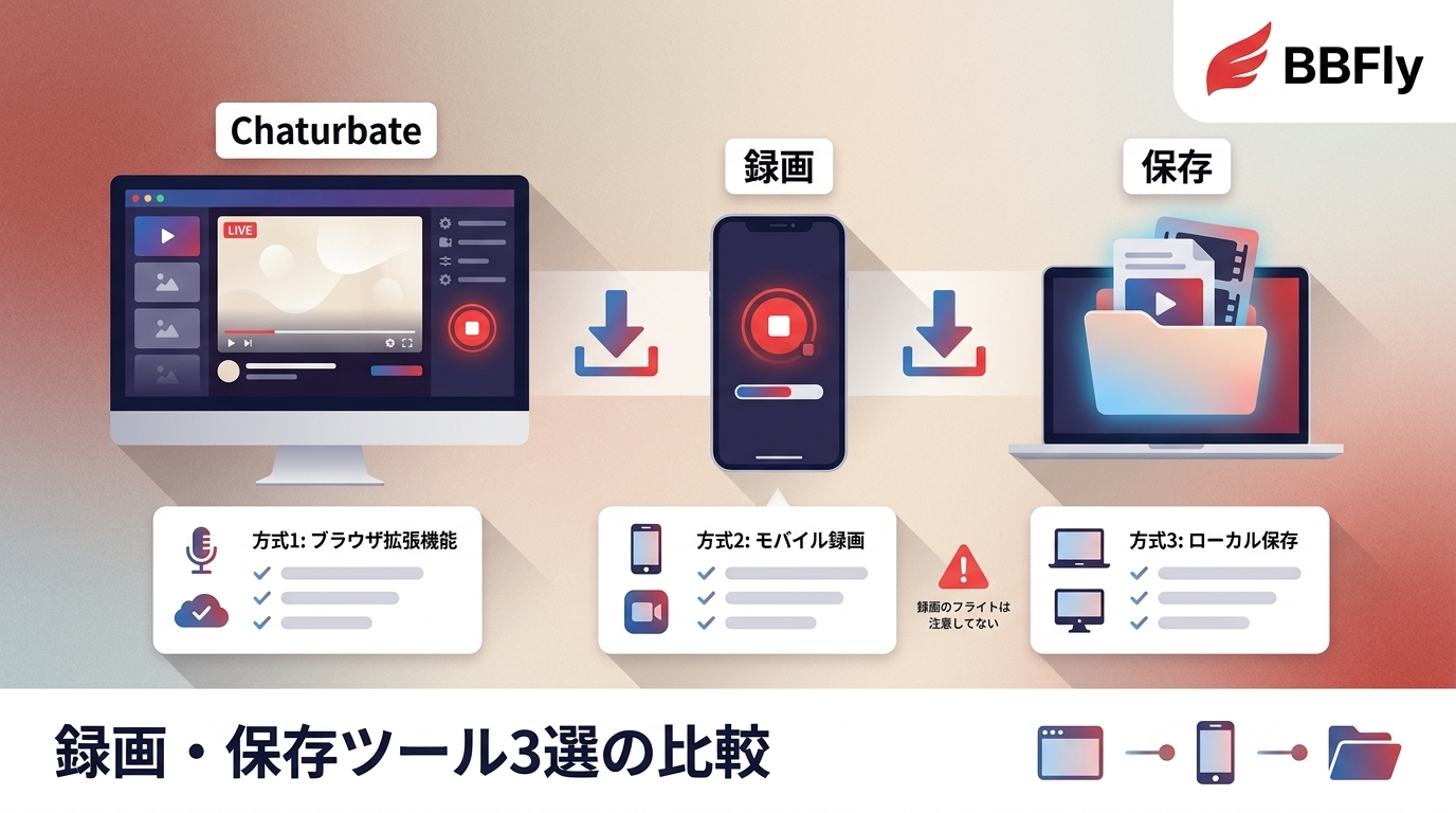 Chaturbate録画・保存ツール3選｜方式・端末・注意点を比較