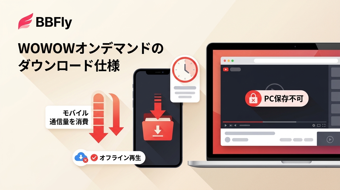 WOWOWオンデマンドの公式ダウンロードとは？通信量・期限・PC保存の違い