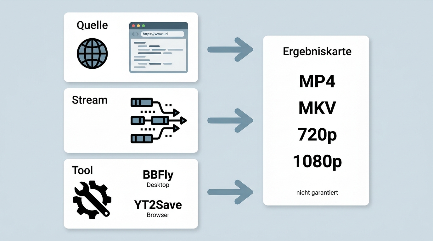 Warum Quelle, Streamtyp und Tool wie BBFly oder YT2Save das Download-Ergebnis bestimmen