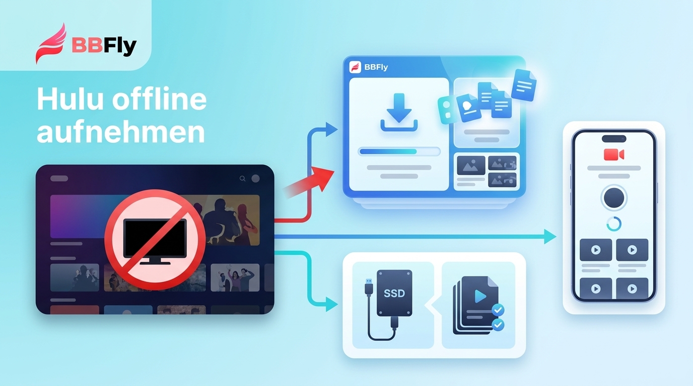 Hulu aufnehmen 2026: Schwarzer Bildschirm und 3 Offline-Wege