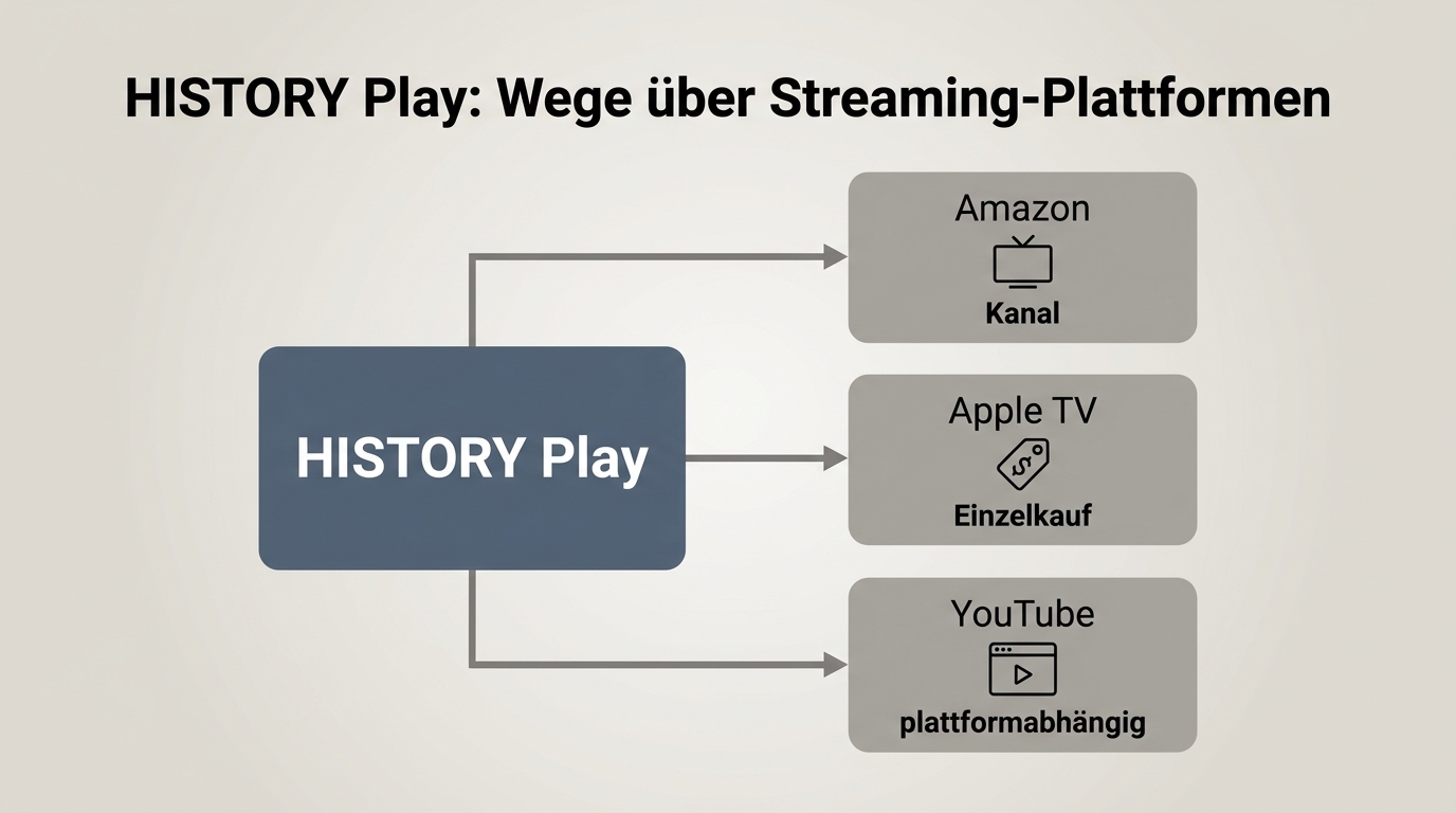 Unterschied zwischen HISTORY Play und Plattformwegen über Amazon, Apple und YouTube