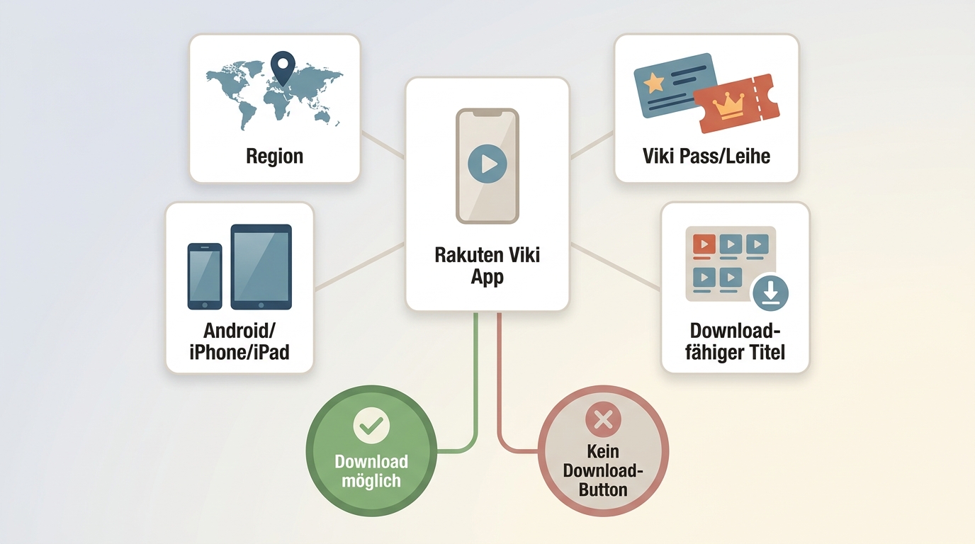 Viki-Offline hängt von Region, Abo, Titel und unterstütztem Mobilgerät ab.
