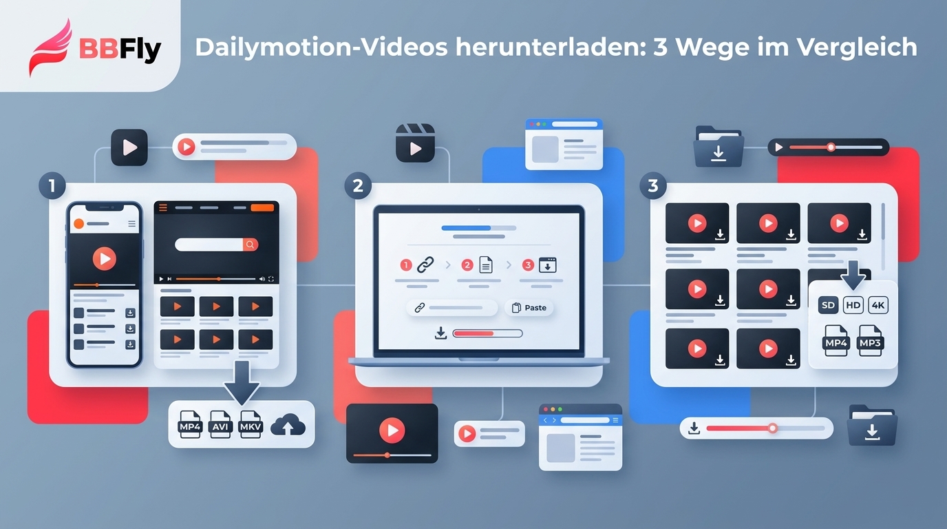 Dailymotion-Videos herunterladen: 3 Wege im Vergleich