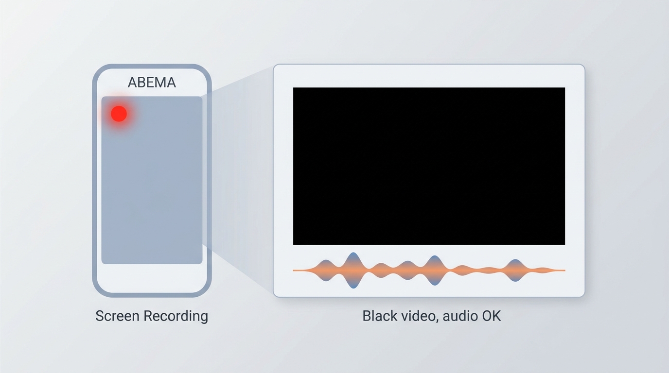 ABEMA recording on iPhone resulting in black video with audio still present