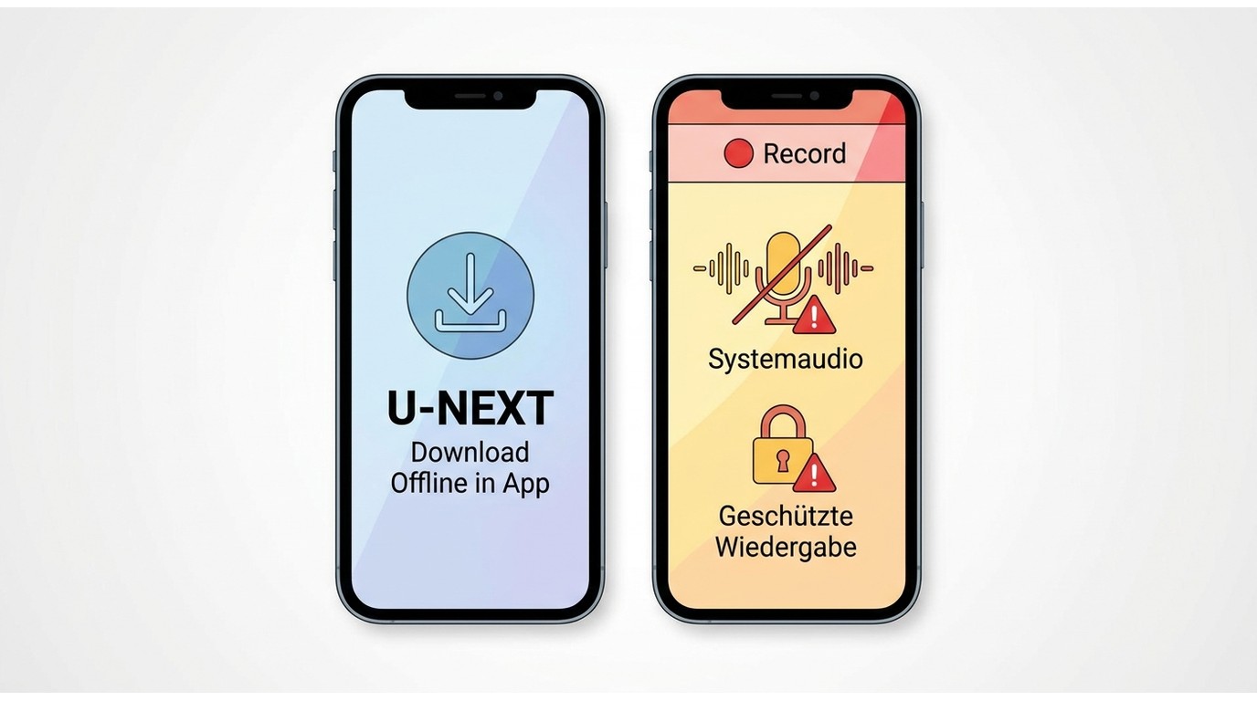 U-NEXT auf dem Smartphone: App-Download funktioniert eher als Bildschirmaufnahme
