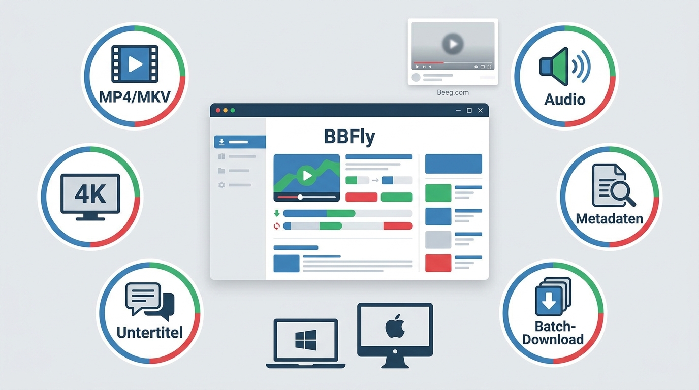 BBFly Downloader mit MP4, MKV, 4K, Untertiteln und Batch-Download auf Windows und Mac