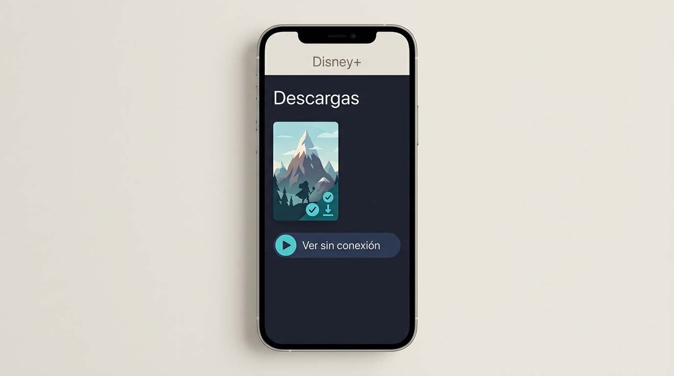 Sección Descargas de Disney+ en iPhone con un título disponible sin conexión