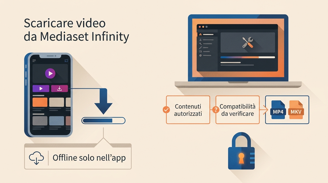 Scaricare video da Mediaset Infinity: app, PC e DRM nel 2026