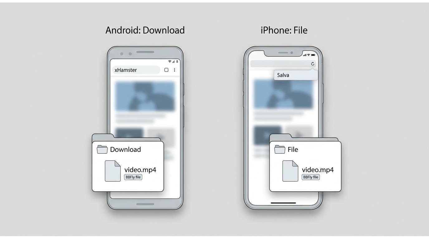 Android salva il file in Download, mentre iPhone può aprirlo nell'app File.