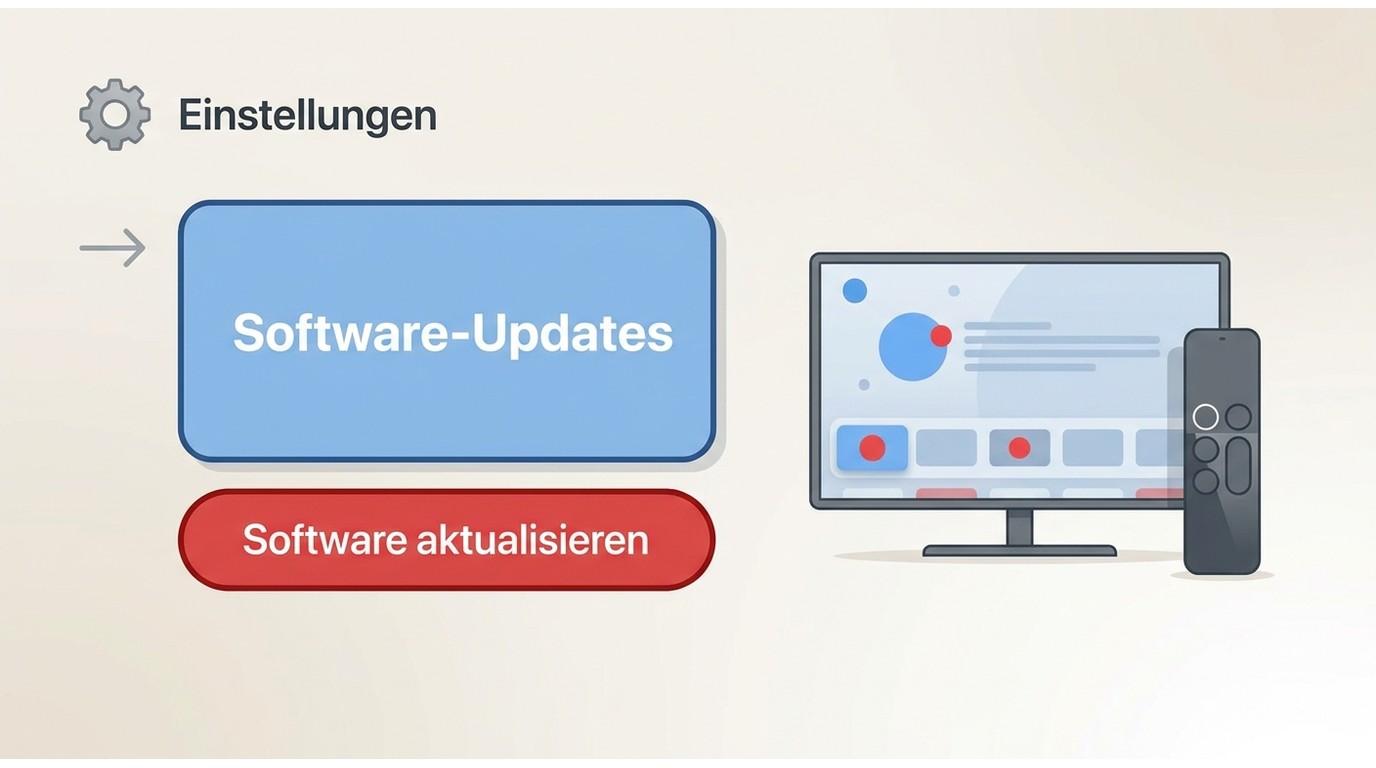 Apple-TV-Einstellungen mit dem Pfad zu Software-Updates.