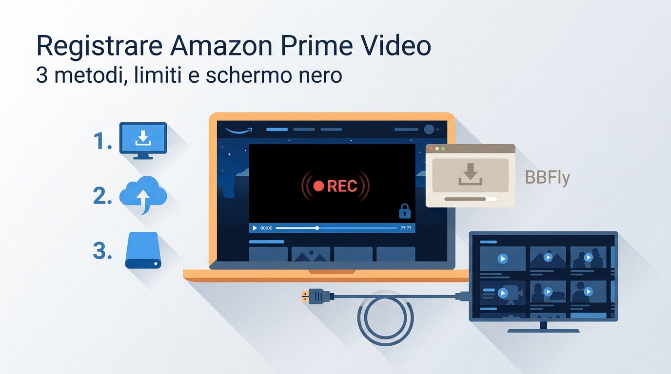 Come registrare Amazon Prime Video: 3 metodi, limiti e schermo nero