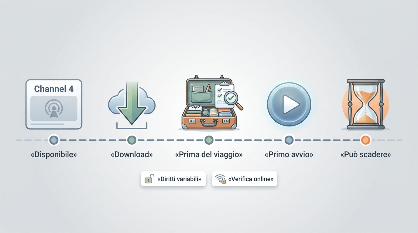 Cronologia delle possibili scadenze di un download Channel 4.