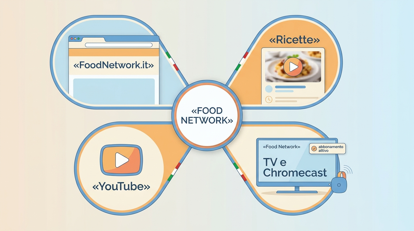 Percorsi ufficiali Food Network: sito, video ricette, YouTube e visione su TV.