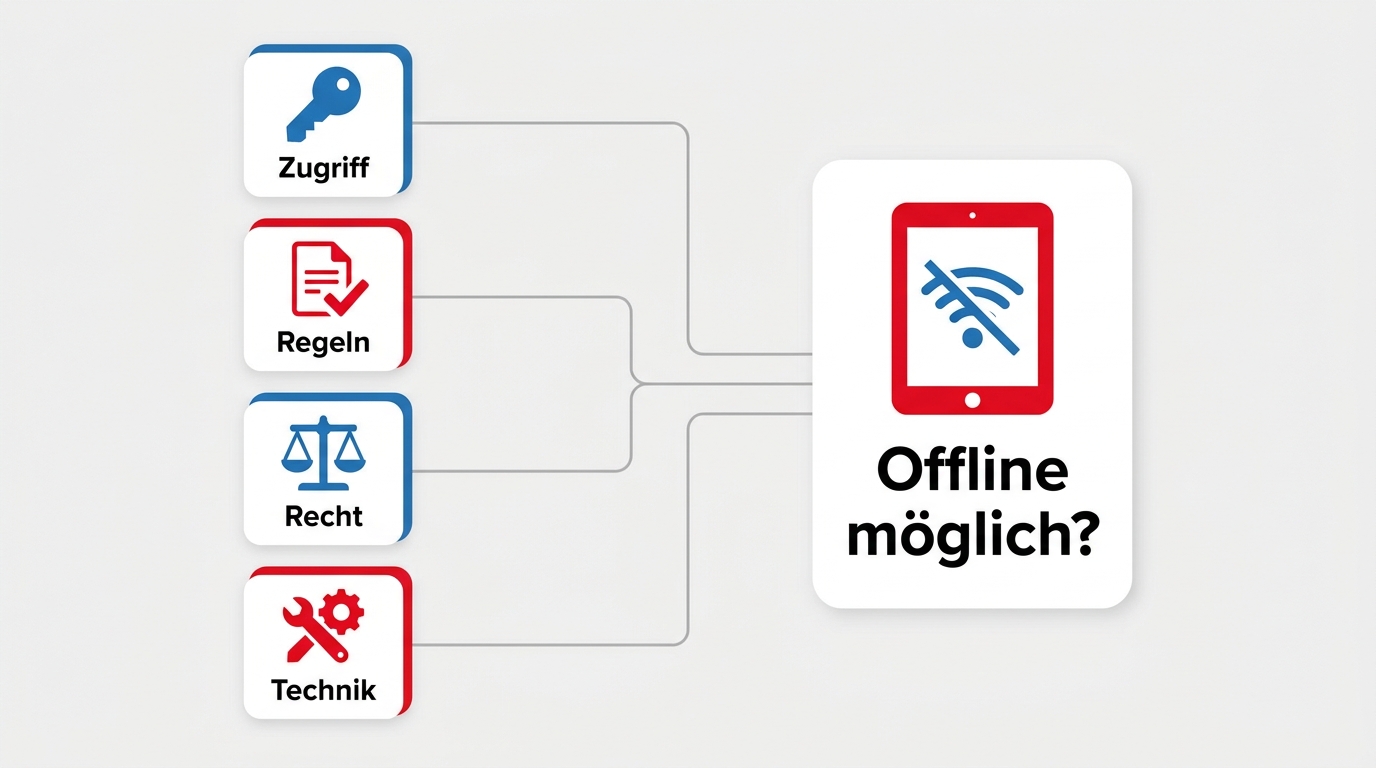 Überblick der Bedingungen für persönliche Offline-Kopien mit Zugriff, Regeln, Recht und Technik