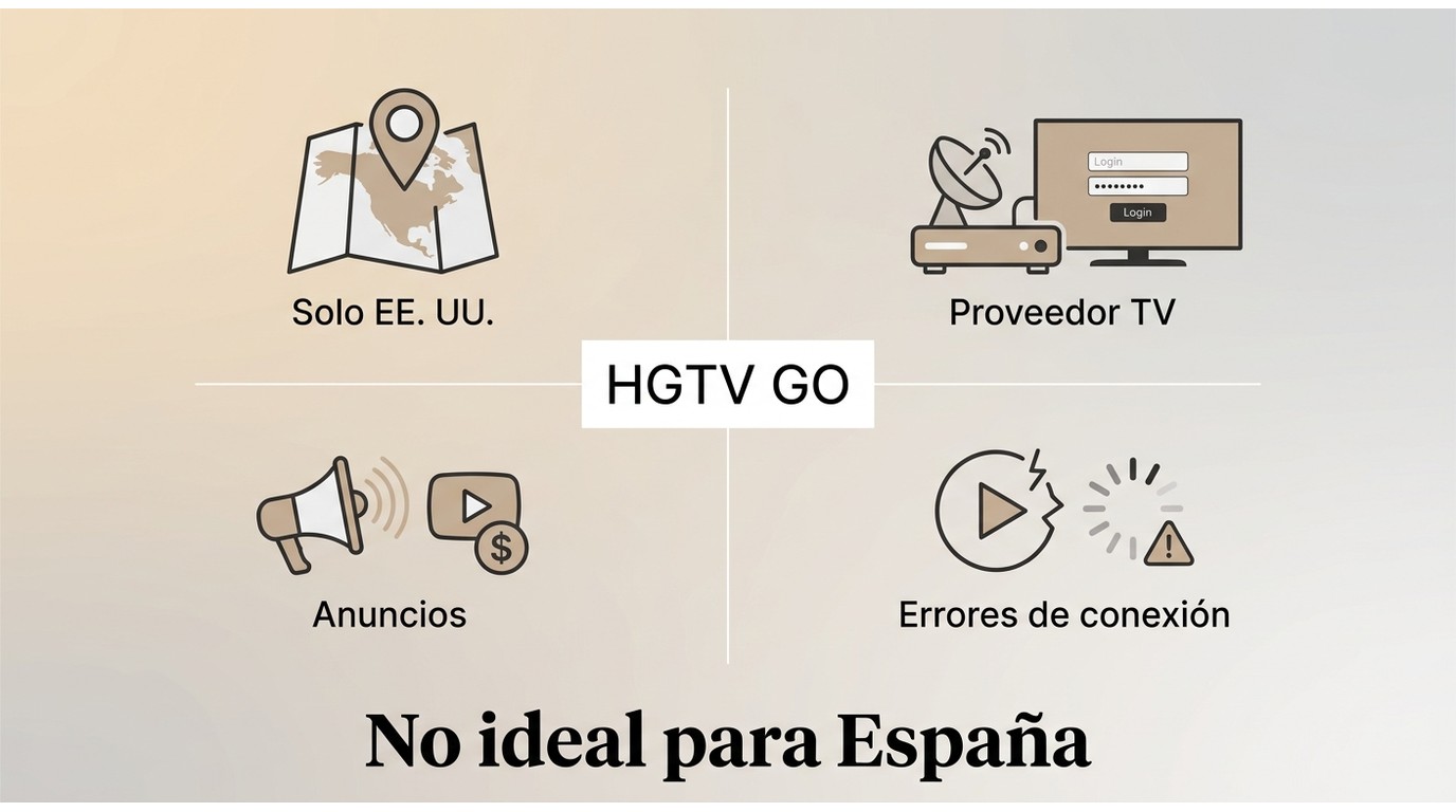 Resumen de los límites de HGTV GO para usuarios de España