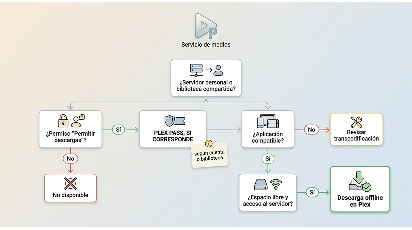 Requisitos de Plex para descargar contenido de una biblioteca autorizada