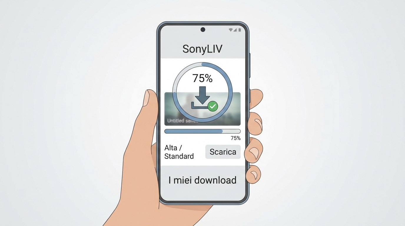 Download SonyLIV nell’app: scelta qualità e episodio disponibile in I miei download.
