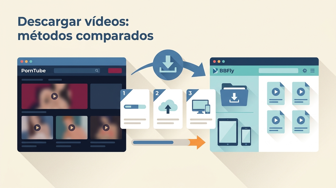 Descargar vídeos de PornTube: 3 métodos comparados en 2026