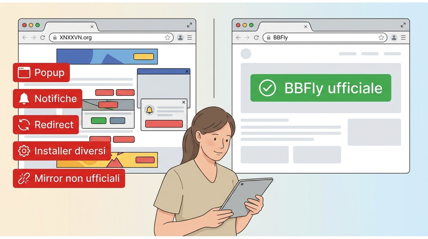 Segnali di rischio su XNXXVN.org: popup, notifiche, redirect, installer diversi e mirror non ufficia