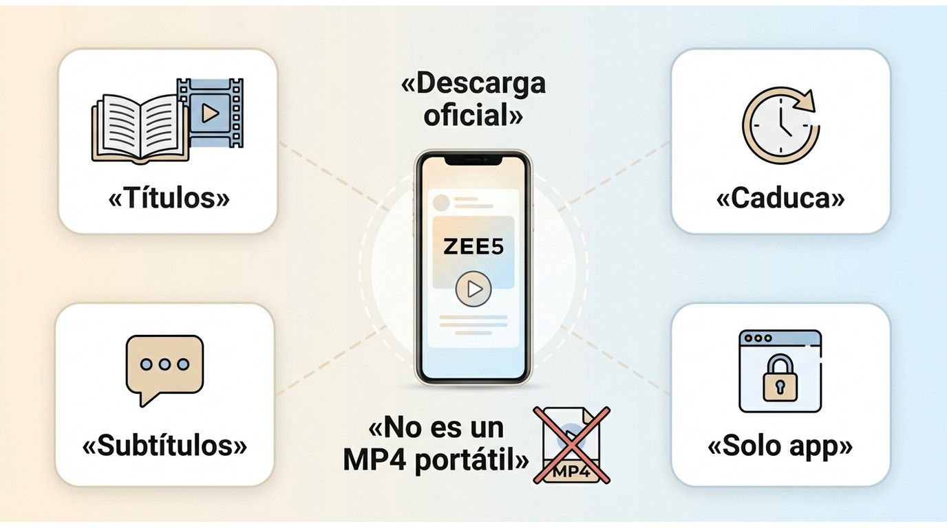 Límites de las descargas de ZEE5: títulos, caducidad, subtítulos y reproducción en la app.