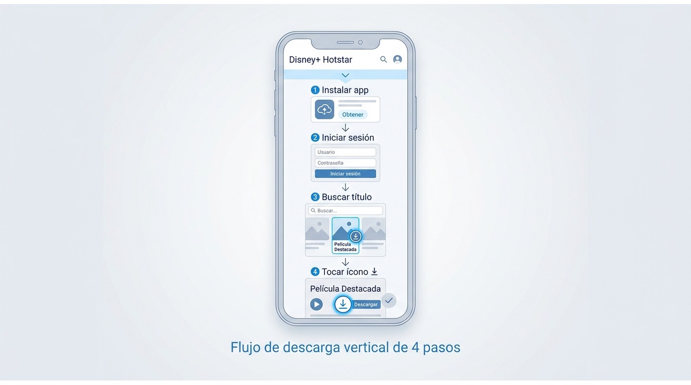 Pasos para descargar en Android e iPhone: instalar app Hotstar, iniciar sesión, buscar título y toca